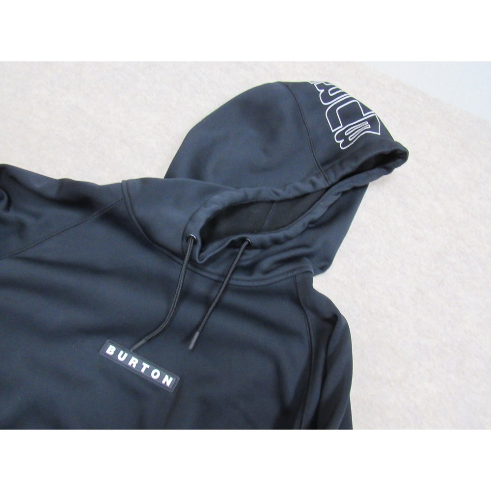 Burton Crown Bonded Pullover Hoodie Mens Black Performance Fleece Sweatshirt S